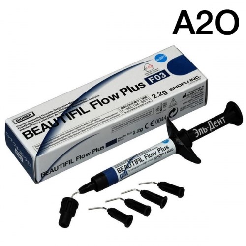 BEAUTIFIL Flow Plus F03 - реставрационный текучий материал, цвет A2О, шприц 2,2 гр., SHOFU 1231919524 - фото 437556