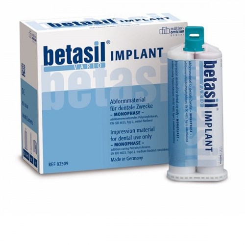 Betasil VARIO IMPLANT (2х50мл, 6 насадок), А-силиконовая слепочная масса, Mueller-Omicron 1231917582 - фото 438181
