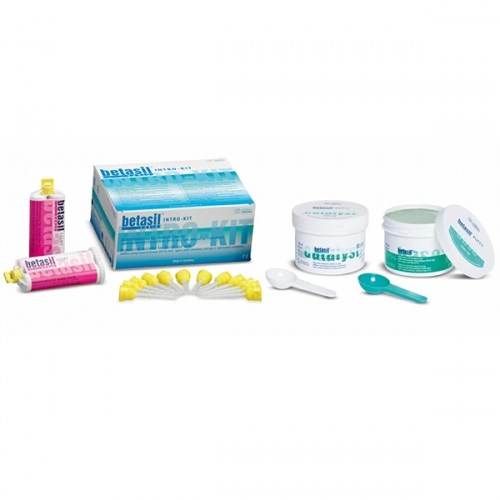 Betasil Putty A70 набор А-силиконовая слепочная масса 2х300 мл база, 2х50 мл корригирующий слой, насадки, Mueller-Omicron 1231917584 - фото 438184