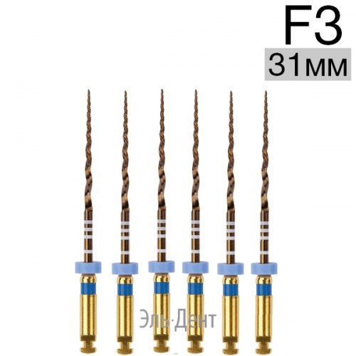Ultratapers Gold F3, 31мм, стерильные машинные файлы, никель-титан, 6 шт., Eurofile 1231919267 - фото 438747