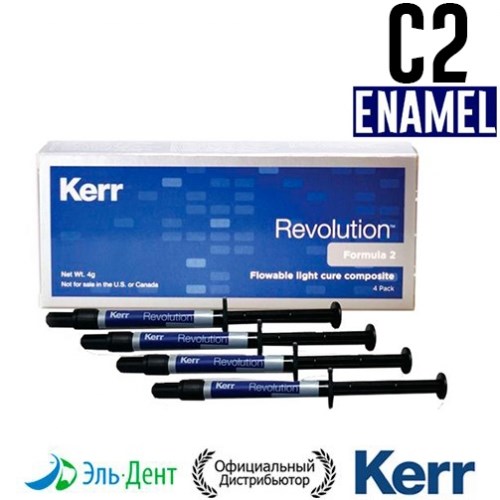 Revolution Formula 2, Эмаль C2 (4 шприца по 1гр + 20 насадок), жидкий композитный материал, 29503, Kerr 1231914346 - фото 445583