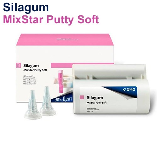 SILAGUM MIXSTAR Putty Soft, картридж 390мл, 10 смешивающих насадок  909534 00000909600 - фото 445679