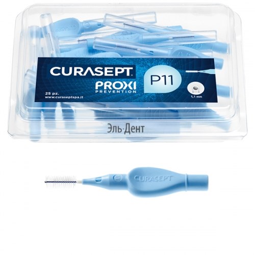 Ершики межзубные CURASEPT PROXI PREVENTION P11 голубой 1,1мм (25 шт) 1231917829 - фото 446856