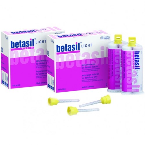 Betasil vario light-корригирующий слой (2х50мл, 12 насадок), А-силиконовая слепочная масса, Mueller-Omicron 0001916607 - фото 448015
