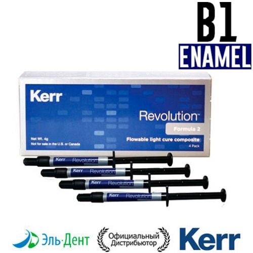 Revolution Formula 2, Эмаль B1 (4 шприца по 1гр + 20 насадок), жидкий композитный материал, 29498, Kerr 1231914343 - фото 448359