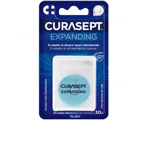 Зубная нить с хлоргексидином CURASEPT EXPANDIING, 30м 1231917845 - фото 449061