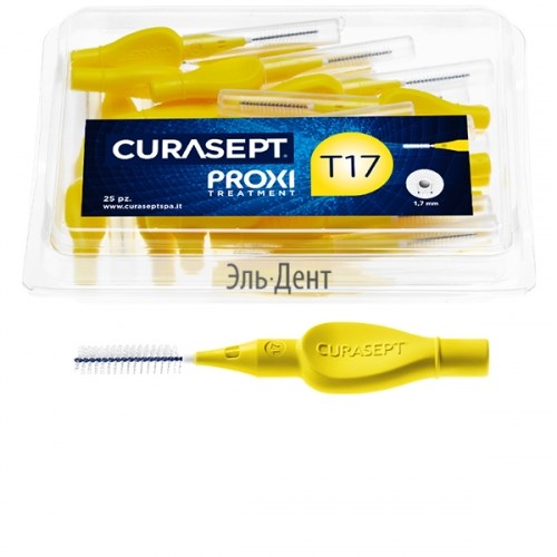 Ершики межзубные CURASEPT PROXI TREATMENT T17 желтый 1,7мм (25 шт) 1231917833 - фото 449164