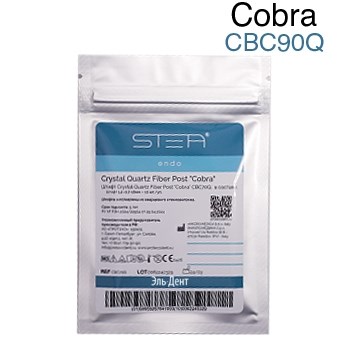 Штифты стекловолоконные, кварцевые Crystal Quartz Fiber Post "Cobra" конические, с широкой экстракорональной частью, 1,4-0,9-16мм. (10шт.) CBC90Q. STEA 1231918000 - фото 450607