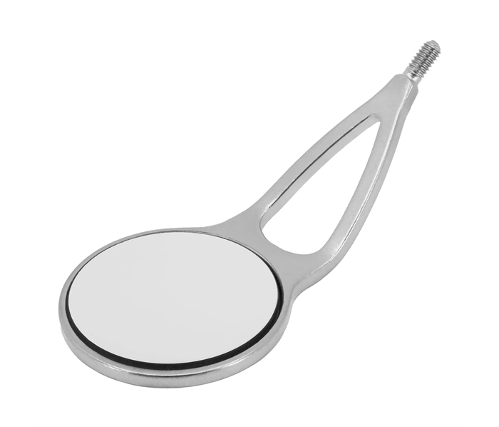 Hahnenkratt MEGAretract FS Rhodium - родиевое зеркало без ручки, плоское, облегченное, с ретрактором, №6, диаметр 24 мм, 6 шт 6681 - фото 495881