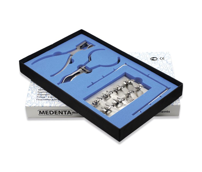 Medenta Rubber Dam Instruments - комплект "Раббер Дам", 4 инструмента + 8 креплений 129-SET - фото 496058