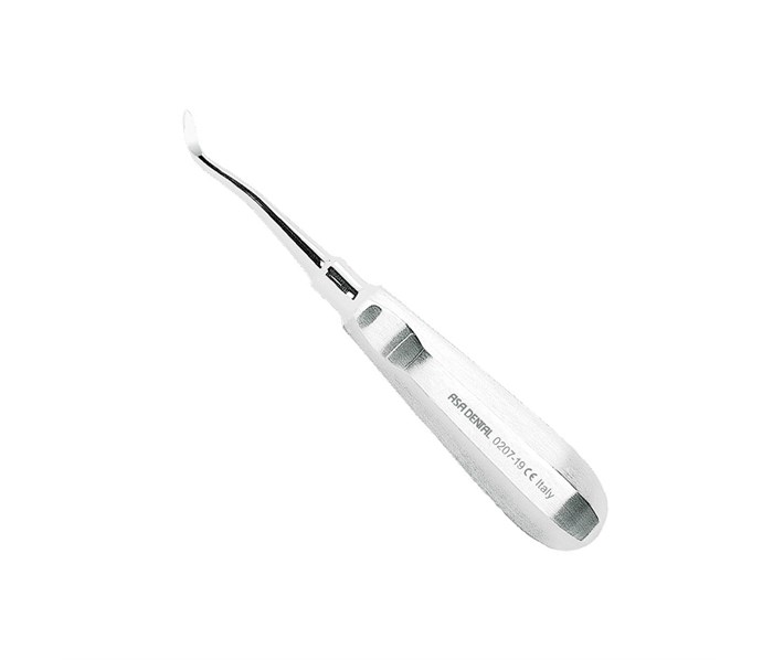 Asa Dental 0207-19 - элеватор изогнутый острый от себя 0207-19 - фото 497173
