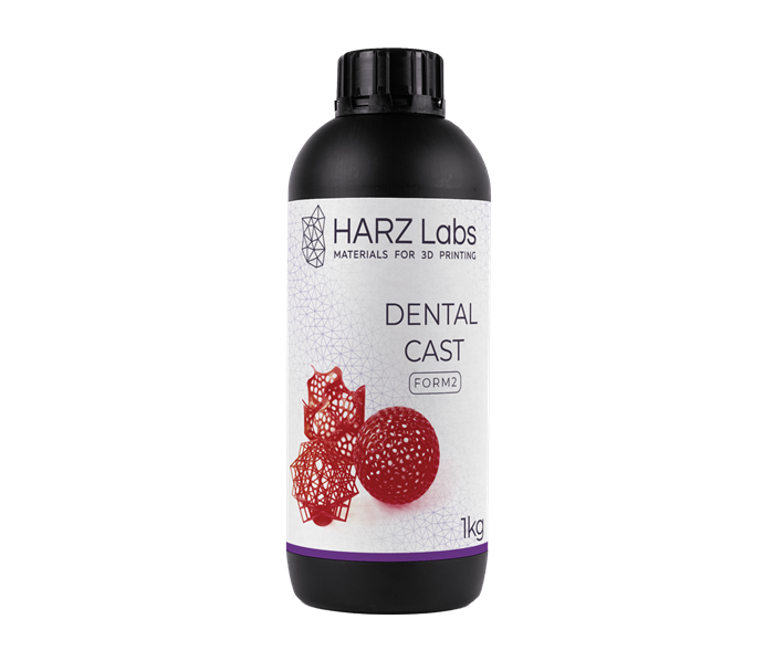 HARZ Labs Dental Cast Form2 - фотополимерная смола, цвет полупрозрачный вишневый, 0.5 кг 611 - фото 499403