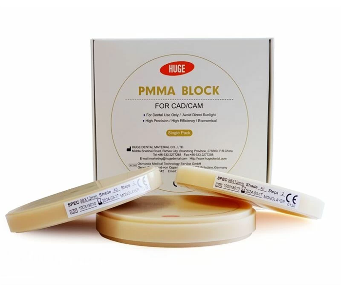 HUGE PMMA MONOLAYER - диск заготовка, полиметилметакрилат, оттенок BL1, размер 98 х 18 мм 120549 - фото 499520