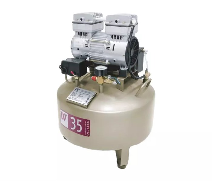WuerWei W-602B - безмасляный компрессор для одной стоматологической установки с ресивером 35 л (85 л/мин) W-602B - фото 500309