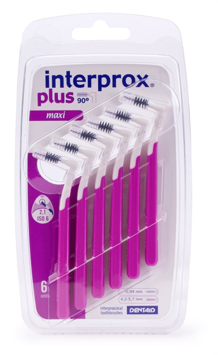 Ершики межзубные INTERPROX Plus Maxi 2,3 мм, 4 шт. / Ортодонтические ершики для чистки широких межзубных промежутков и брекетов угловые 5251051 - фото 518206
