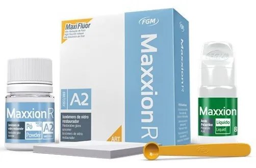 Цемент стеклоиономерный Максион Р, набор (порош.10г, кисл. 8г), цв. А2, FGM 00000012881 - фото 518936