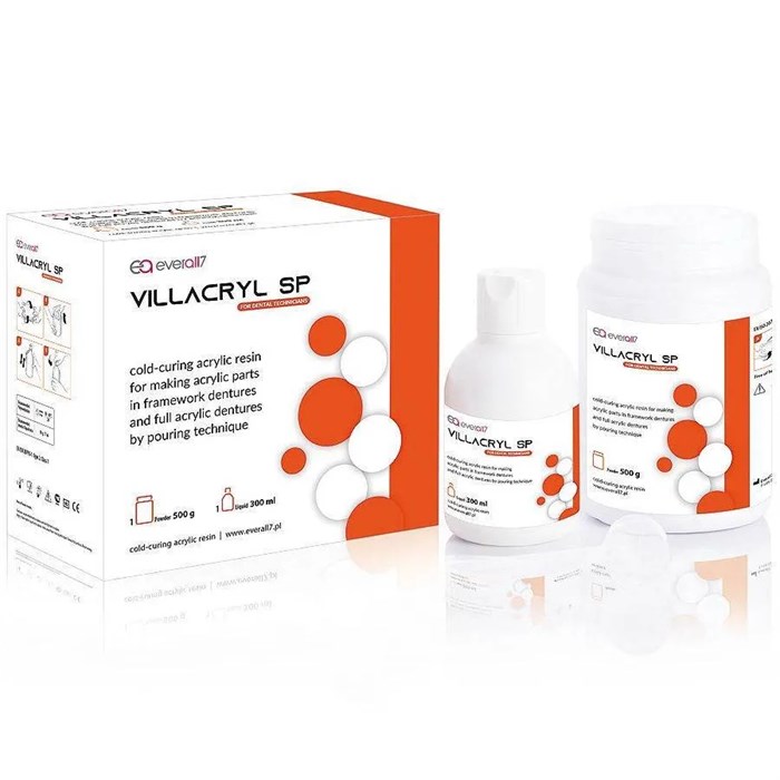 Виллакрил SP (Villacryl SP), V4, материал для изготовления акриловых частей бюгельных протезов, 500г+300мл, V120V4Z04, Everall7 00000008163 - фото 520584
