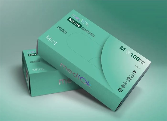 Перчатки нитриловые XS (5-6), 100шт, зеленые , MediOk УТ-00009020 - фото 523530