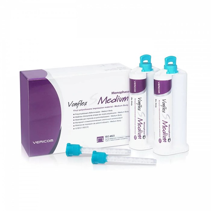 Вонфлекс С Медиум Нормал (Vonflex S Medium Normal), слепочный материал, база+катал. 2х50мл), Vericom 00-00000210 - фото 523906