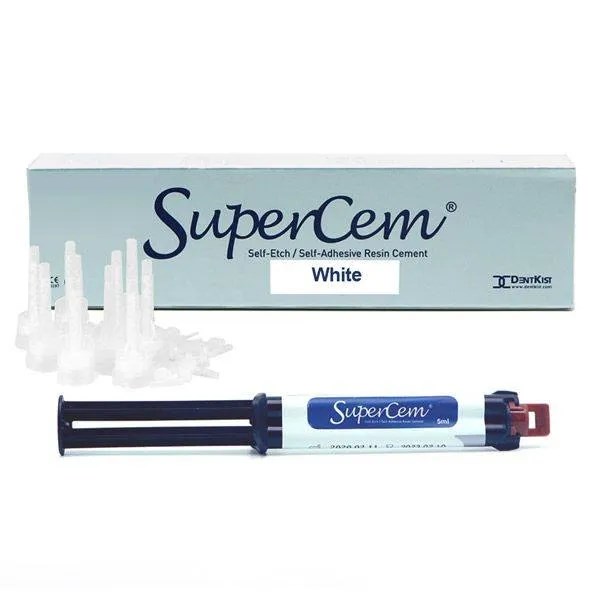 ЧармСуперЦем (SuperCem),белый, композитный самопротравливающий цемент, 1шпр.х5мл+10+10, DentKist 00-00000241 - фото 524042