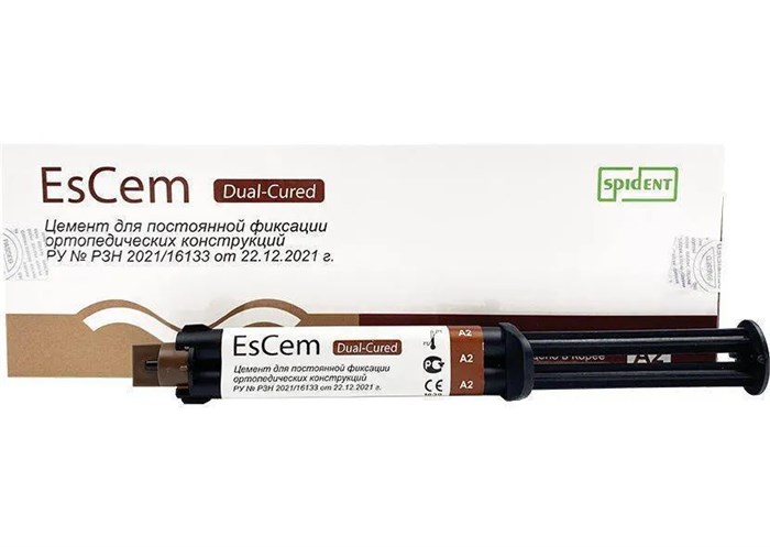 ЭсЦем (EsCem), A2, цемент для постоянной фиксации, шпр.х8г, Spident УТ-00004943 - фото 524100