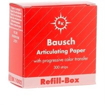 Артикуляционная бумага Bausch ВК 1002,  200 мкрн - копирка бауш прямая, 300л, красная 00000002122