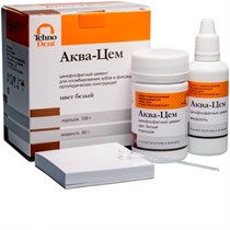 Аква-цем белый (Порошок 100г+Жидкость 60 г)- Цинкфосфатный цемент для пломбирования зубов и фиксации ортопедических конструкций 0001913869