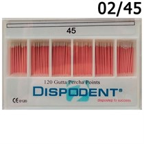 Штифты гуттаперчевые 02 №45 (120шт), Dispodent 0001915736