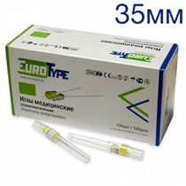 Иглы карпульные 35мм х0,4 (27G)/100шт./EuroType 1231913429