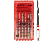 Unimetric калибровочный дриль №308 (6шт.) 2 полосы, красный, Maillefer 00000001905