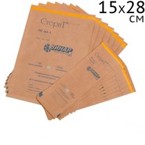 Крафт-пакеты 15х28см для стерилизации из коричневой бумаги (100шт) 00000002223