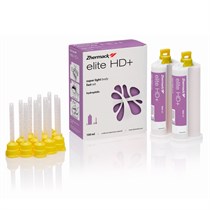 Слепочная масса ELITE HD+ SUPER LIGHT FAST SETTING для несьёмных протезов (2 картриджа по 50 мл, 12 смесительных наконечников) база и катализатор корригирующего слоя. C203050