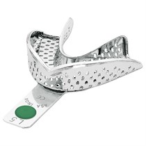 Asa Dental 2804-L5 - ложка слепочная нижняя большая (L) с перфорацией с бортиками, с цветной кодировкой (зелёная) 2804-L5