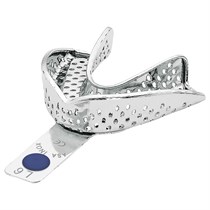 Asa Dental 2804-L6 - ложка слепочная нижняя очень большая (XL) с перфорацией с бортиками, с цветной кодировкой (синяя) 2804-L6