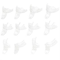 Asa Dental 2852-12 - ложка слепочная, набор 12 штук, пластиковая, с перфорацией, без бортиков, автоклавируемая, состав: 8 полных ложек, 4 половинки 2852-12