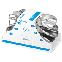 Asa Dental S2810-6 - ложка слепочная, набор 6 ложек, без перфорации с бортиком S2810-6