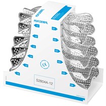 Asa Dental S2804A-12 - ложка слепочная, набор 12 штук, с перфорацией с бортиками S2804A-12