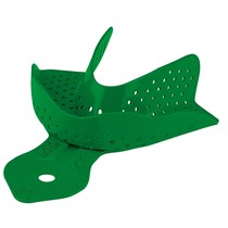 Asa Dental 2814-L4 - ложка слепочная нижняя очень большая (XL) с перфорацией без бортиков, алюминий (зеленая) 2814-L4