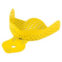 Asa Dental 2814-U1 - ложка слепочная верхняя малая (S) с перфорацией без бортиков, алюминий (желтая) 2814-U1
