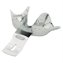 Asa Dental 2811-UP1 - ложка слепочная нижняя с перфорацией с бортиками для челюстей с частичным отсутствием зубов 70*55 мм 2811-UP1