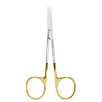 Asa Dental 0305-2TC - ножницы для десны изогнутые по плоскости с твердосплавными вставками и золотистыми ручками, 11 см 0305-2TC