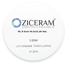 Многослойные заготовки диоксида циркония ZICERAM ML B Dark 98,5 х22 (B1-B4) MLBDark98-5х22(B1-B4)