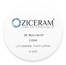 Заготовки диоксида циркония ZICERAM ZS 98,5 x24HT, супертранслюцентные ZS98-5x24HT