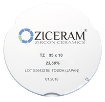 Заготовки диоксида циркония ZICERAM TZ 95 х10, белого цвета. TZ95x10