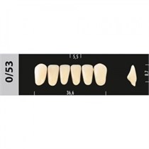 Зубы Major D2 0/53 фронтальный низ, 6 шт (Super Lux) st331629