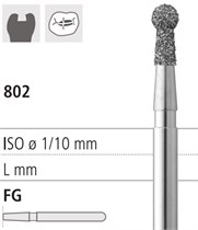 Боры стоматологические алмазные FG 802/018, 6шт. ISO код 314002524018., арт: FG301/6 FG301/6