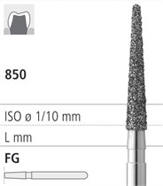Боры стоматологические алмазные FG 850/014, белый, 6шт. ISO код 314199514014, арт: FG30D6/6 FG30D6/6