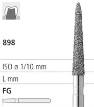 Боры стоматологические алмазные FG 898/014, черный, 6шт. ISO код 314586544014, арт: FG101/6 CB FG101/6CB