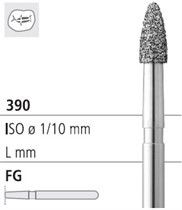 Боры стоматологические алмазные FG 390/014, красн., 6шт. ISO код 314274514014, арт: FG4274/6 FG4274/6