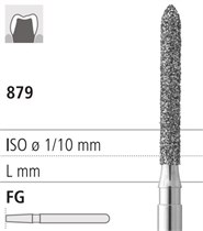 Боры стоматологические алмазные FG 879/012, 6шт. ISO код 314290524012., арт: FG310/6 FG310/6